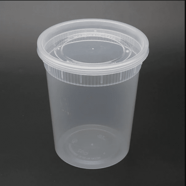 6” Round (RO-24) Plastic Container 150/cs with Lid